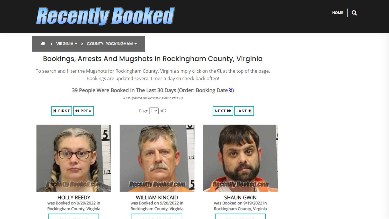 Bookings, Arrests and Mugshots in Rockingham County, Virginia